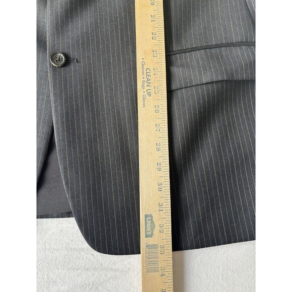 Lauren Ralph Lauren‎ Blazer Mens 48R Gray Blue Striped Wool Sport Coat 2 Button - Picture 14 of 14